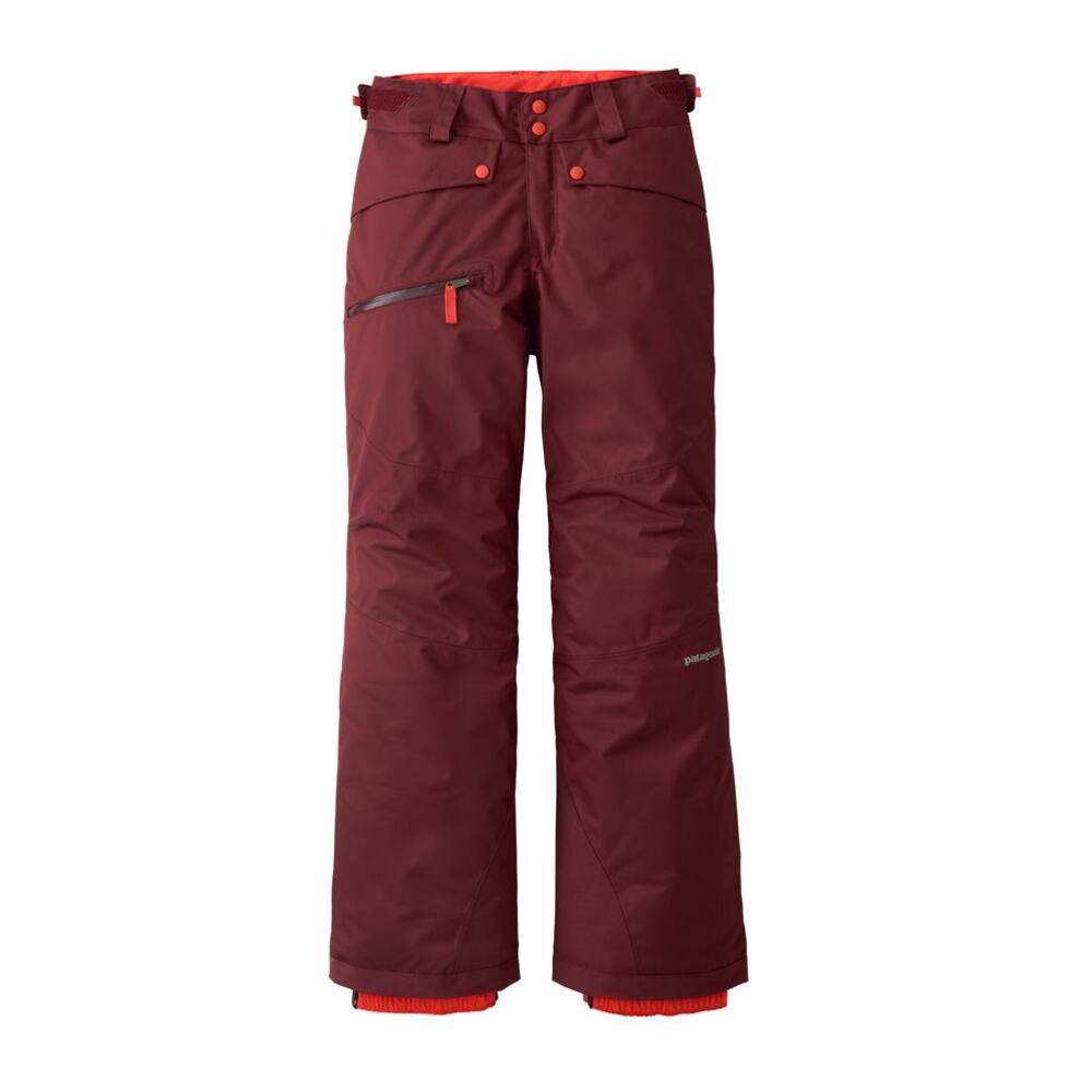 Patagonia Girls Snowbelle Maroon Winter Insulated Snow Pants Chicory Red, Medium